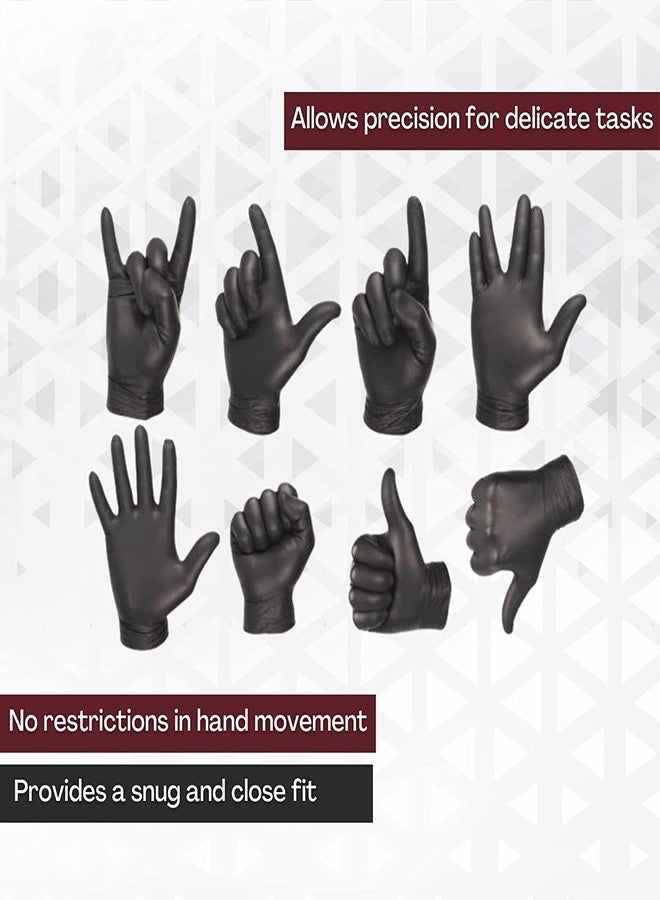 SHIELD PLUS Black Nitrile Gloves Powder Free Hand gloves, Multi Purpose with Superior Durability,General Gloves (Pack of 50 (Black)) (Medium) - Image 5